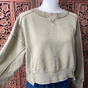 FREE PEOPLE Movement Cropped Boxy Crewneck Pull Over Sweatshirt